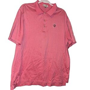 Peter millar pink stripe forsyth country club golf polo shirt size XL